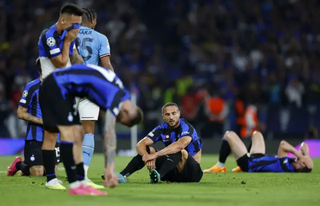 Inter players dejected