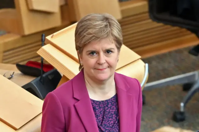 Nicola Sturgeon in Holyrood for FMQs