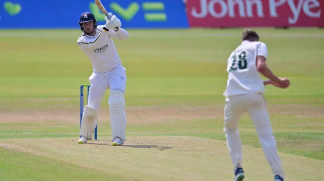 Jake Ball takes a wicket