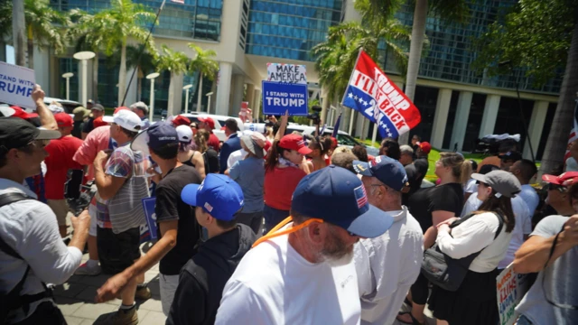 Trump supporters cheered the former president on