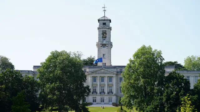 A flag is flown at half mast at the University of Nottingham