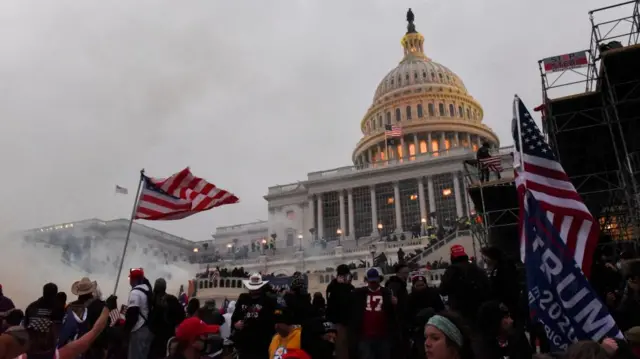 Protestors storm the US Capitol on 6 January 2021