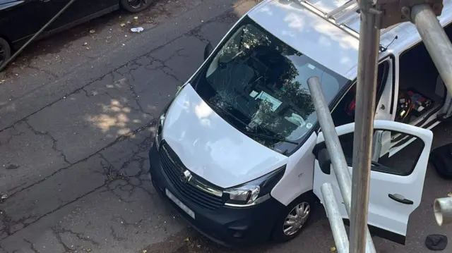 White Vauxhall Vivaro van