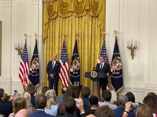 President Joe Biden attends a diplomatic event at the White House