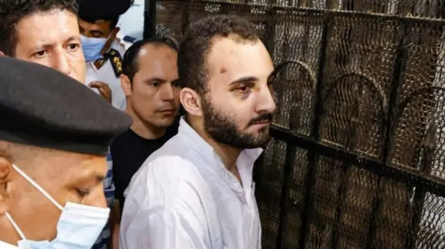 Mohamed Adel at the Mansoura courthouse in Egypt - 26 June 2022