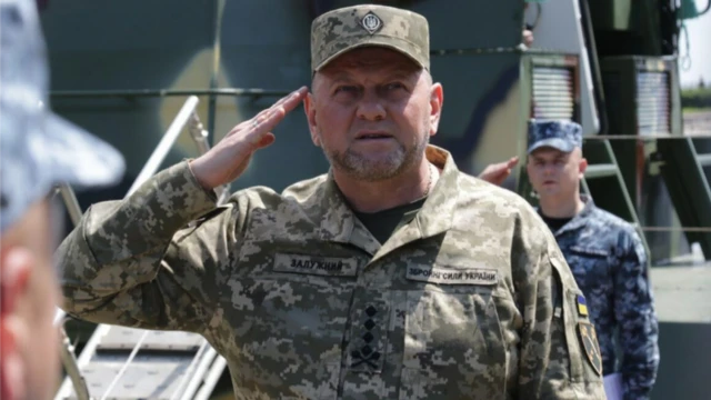 Gen Valery Zaluzhny gives a salute