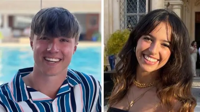 Stills of students Barnaby Webber and Grace Kumar, both 19, who were killed in yesterday's attacks