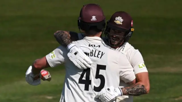 Surrey celebrate victory over Kent