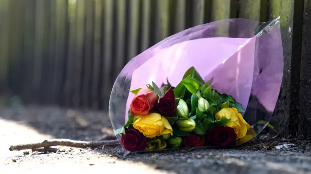 Flowers left on Ilkeston Road