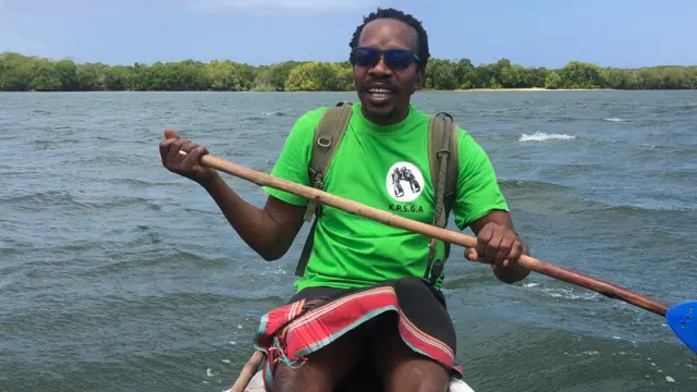 Man in a canoe