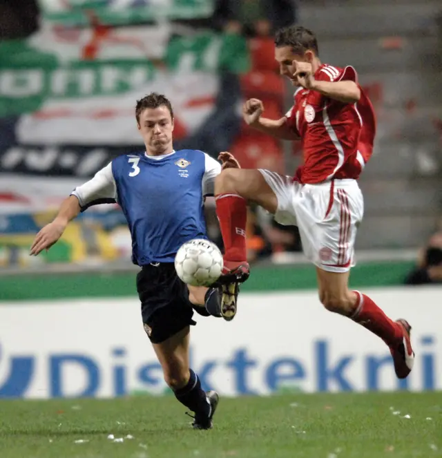 Jonny Evans made his second international appearance in the 2006 stalemate against Denmark