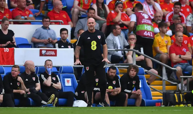 Rob Page in the dugout