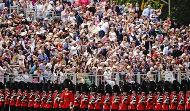 Crowds watching Trooping the Colour parade