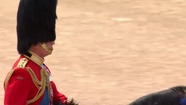 King Charles leading the procession back to Buckingham Palace.