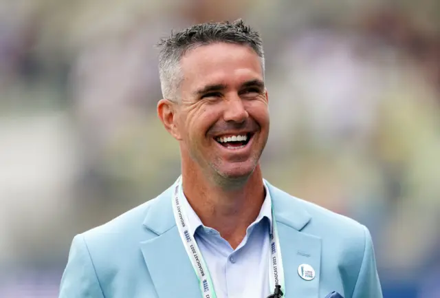 Kevin Pietersen wearing a blue blazer