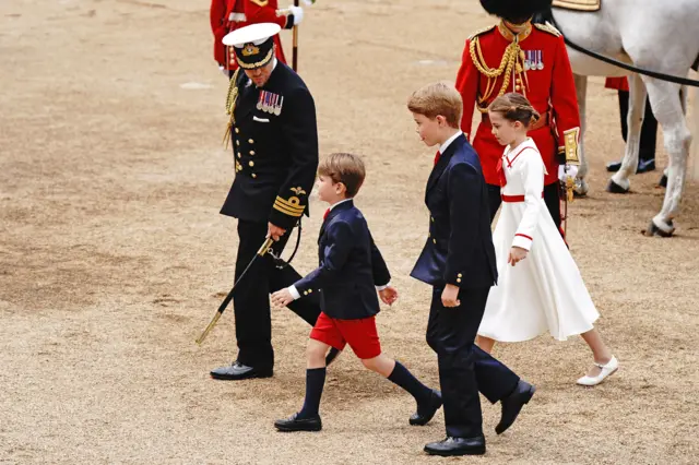 Prince George, Princess Charlotte and Prince Louis at Horse Guards Parade