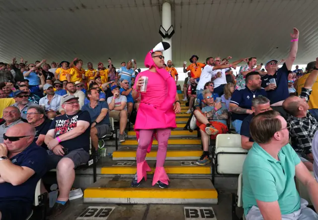 Fan in fancy dress at Edgbaston during the Ashes