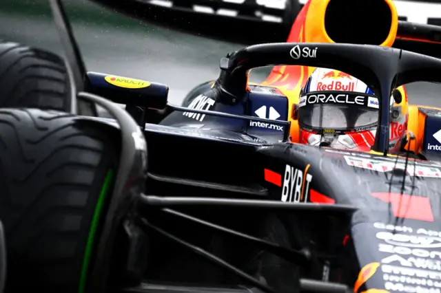 Max Verstappen drives his Red Bull on track in Canada