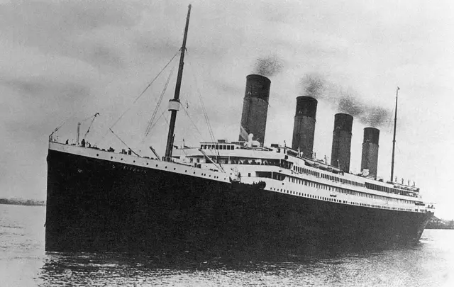 The Titanic pictured embarking on its maiden voyage in 1912