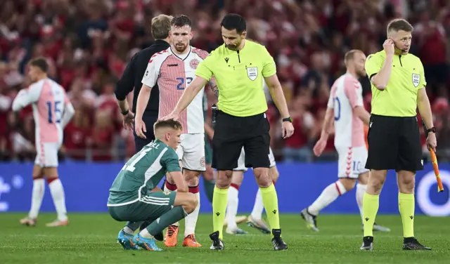 Callum Marshall dejected at full-time