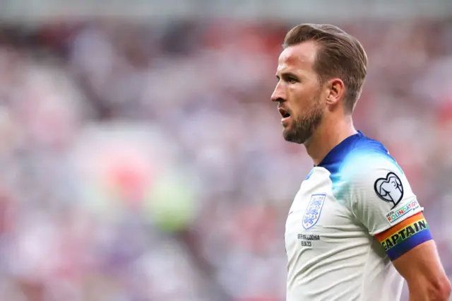 Harry Kane during England's Euro 2024 qualifier against North Macedonia