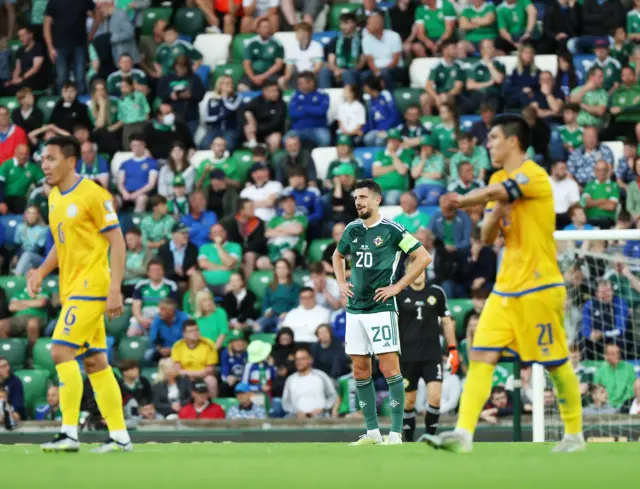 Dejected Northern Ireland players