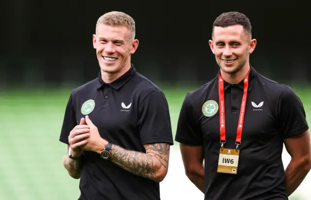 Republic of Ireland's James McClean and Alan Browne