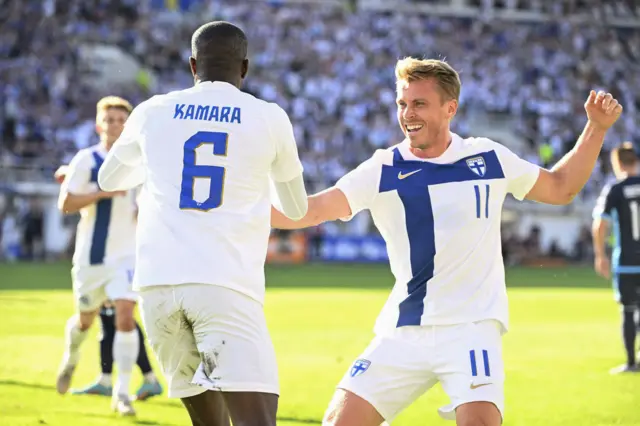 Glen Kamara celebrates a goal