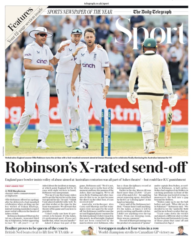 Telegraph back page
