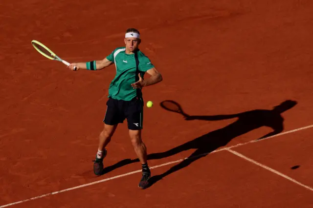 Alejandro Davidovich Fokina hits a forehand shot