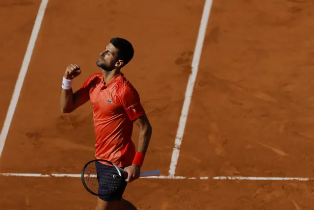 Novak Djokovic celebrates