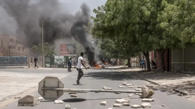 Sonko's supporters gather to protest after Senegalese opposition leader Ousmane Sonko jailed for 2 years for corrupting youths in Dakar, Senegal -  1 June 2023