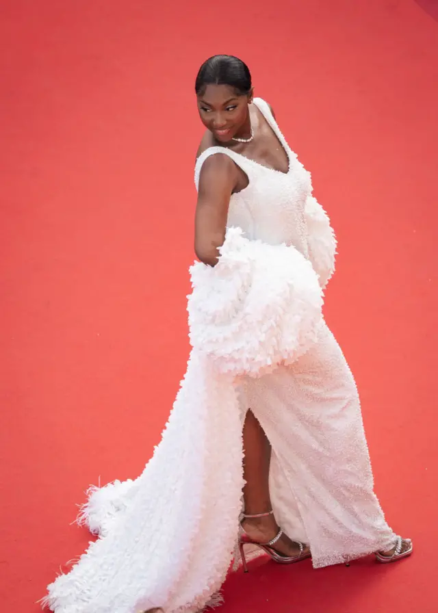 Actress and influencer Fatoumata Guinea Kaba on the red carpet at Cannes.