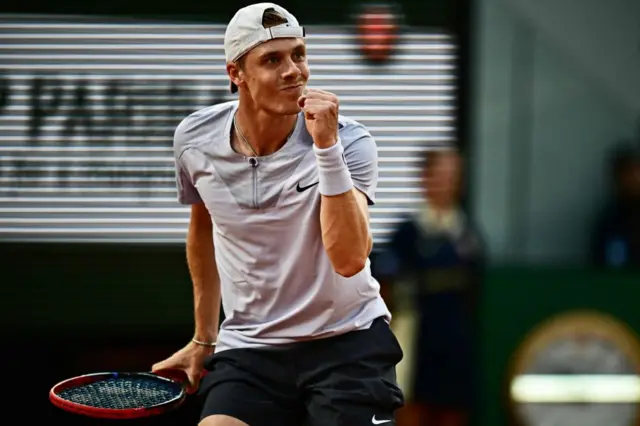 Denis Shapovalov celebrates