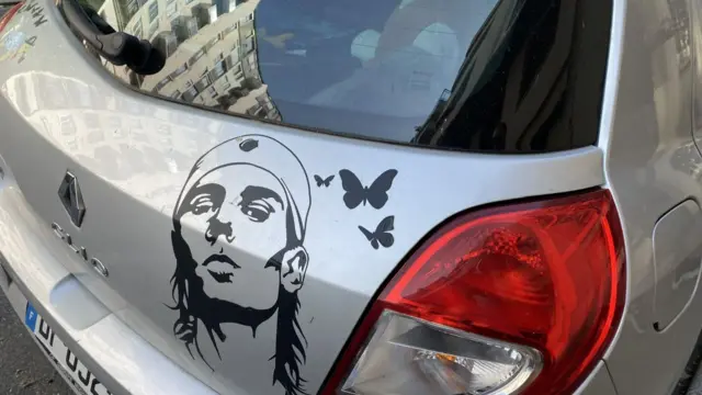 Rafael Nadal sticker on a car