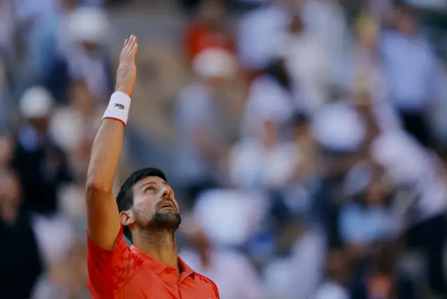 Novak Djokovic celebrates
