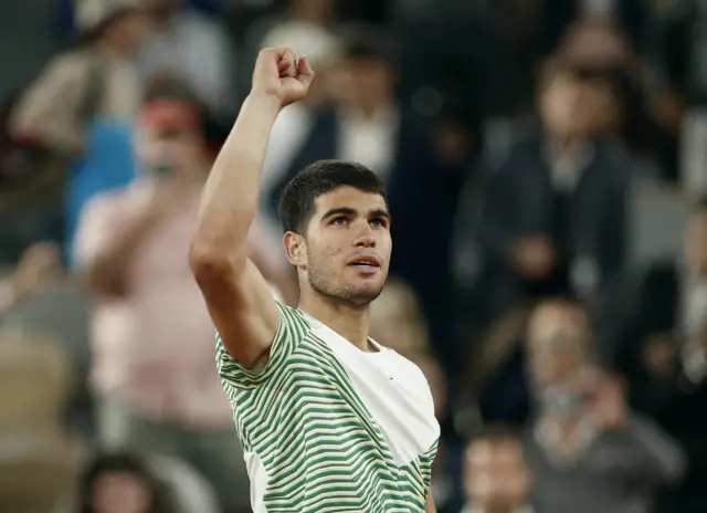 Carlos Alcaraz celebrates