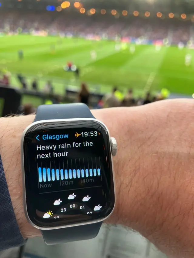 Apple watch with weather update