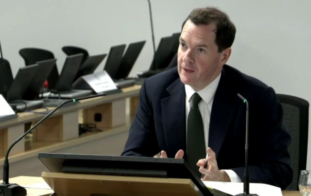 George Osborne answers questions at the Covid-19 Inquiry