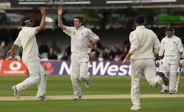 James Anderson on his Test debut in 2003