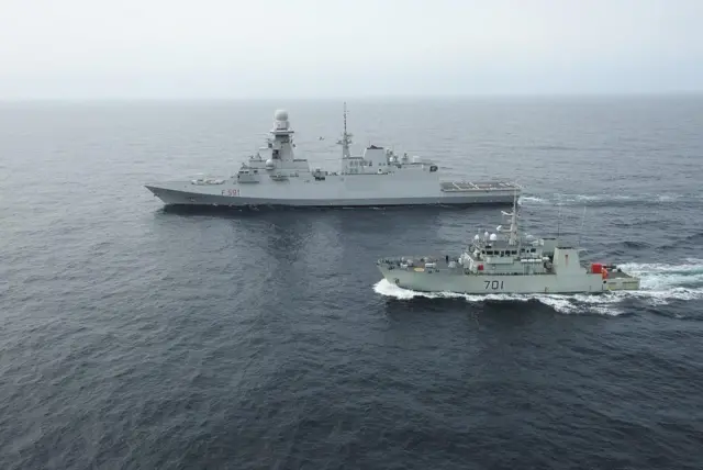 Royal Canadian Navy ship HMCS Glace Bay and Canadian Coast Guard Ship John Cabot