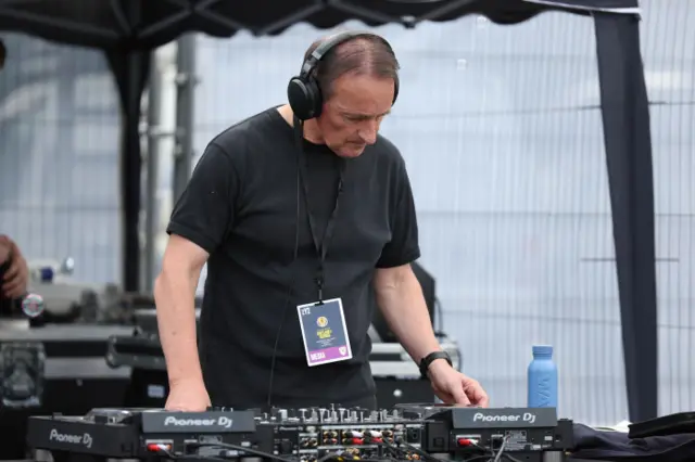 Former Scotland winger Pat Nevin has been on the decks in the fan zone