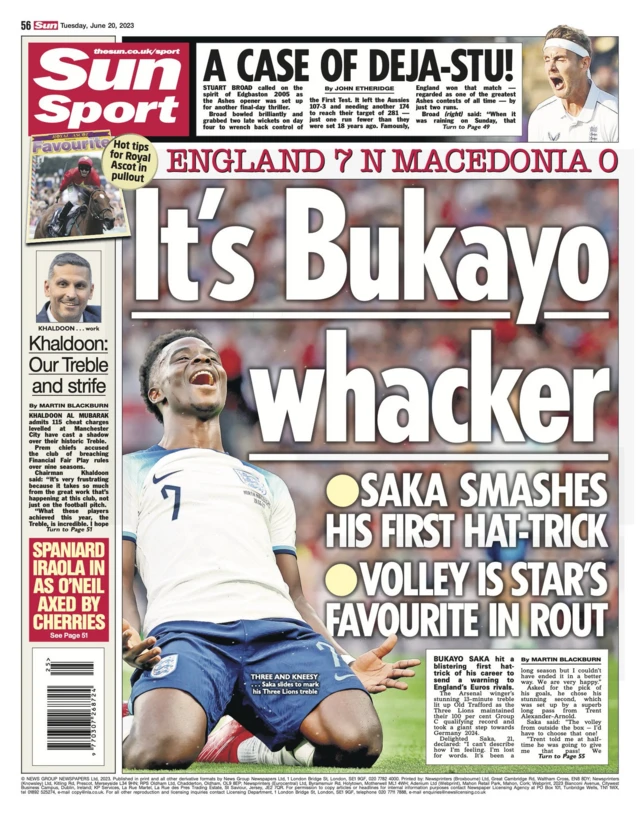 The Sun back page