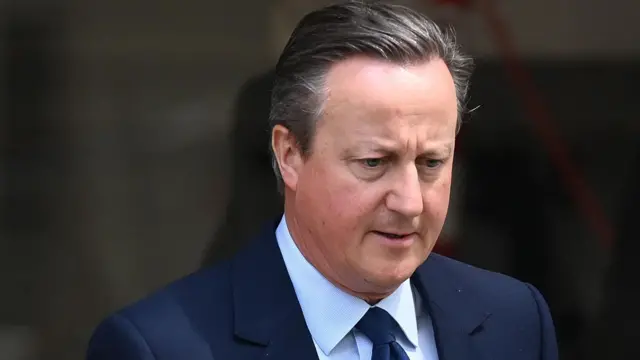 Former Prime Minister David Cameron leaves the Covid inquiry