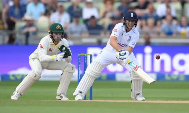 Joe Root playing a ramp shot