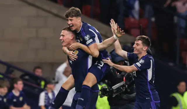 Scotland celebrate going 2-0 up