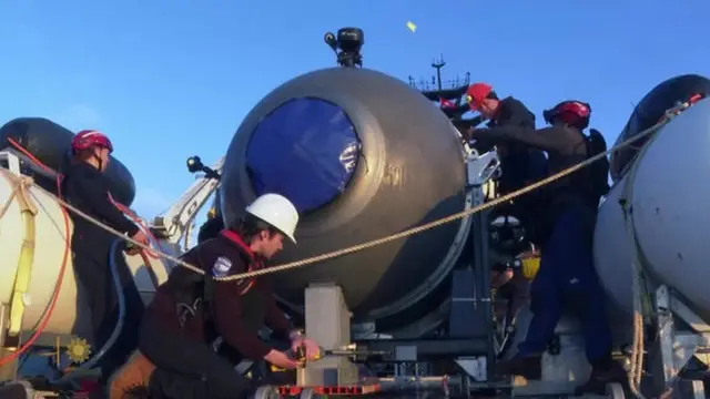 The missing craft is believed to be OceanGate's Titan submersible (pictured)