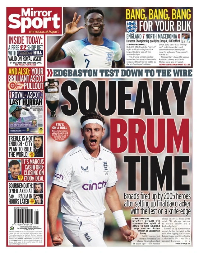 Daily Mirror back page