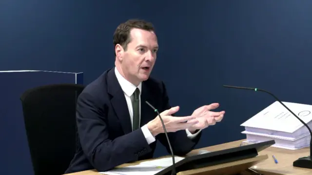 Osborne speaking to the Covid inquiry