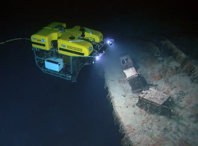 Remote vehicle with Titanic wreckage - an archive picture from June 2004